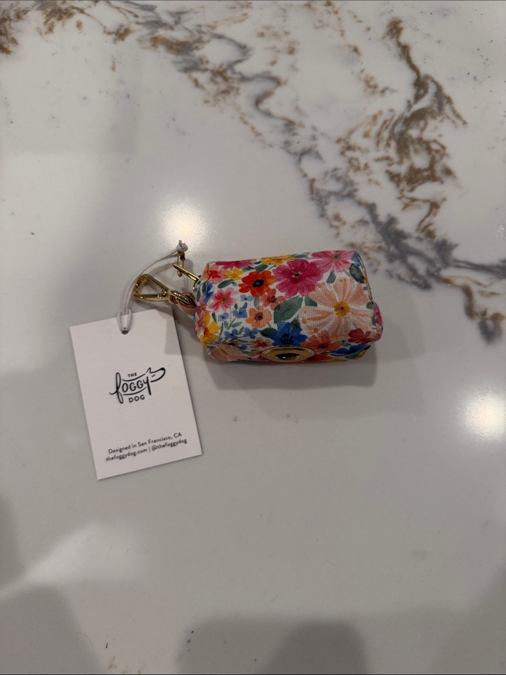 The Foggy Dog Floral Key & Card Holder - Pink, Blue, Yellow